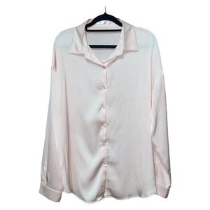 Chigant Button Down Blouse - Baby Pink - Size L